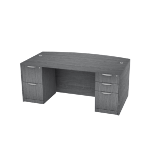 Classic Laminate Bow Front Desk Full Double Pedestal 36" x 71"