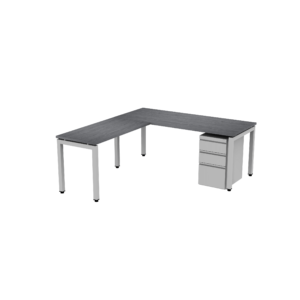 Elements U-Leg L Desk Mobile Single Pedestal 71" x 84" Footprint