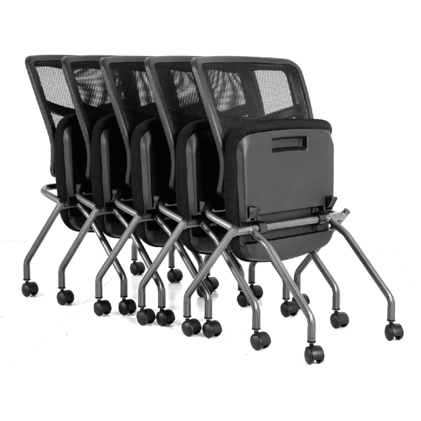 Cool Mesh Armless Nesting chair with Titanium Frame