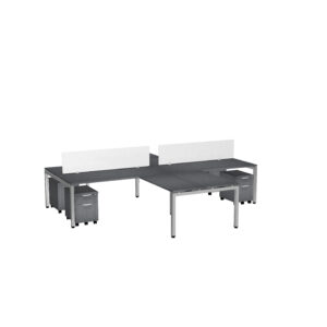 Elements 4 Station L Workstations w/ Partitions 156" x 144" Footprint