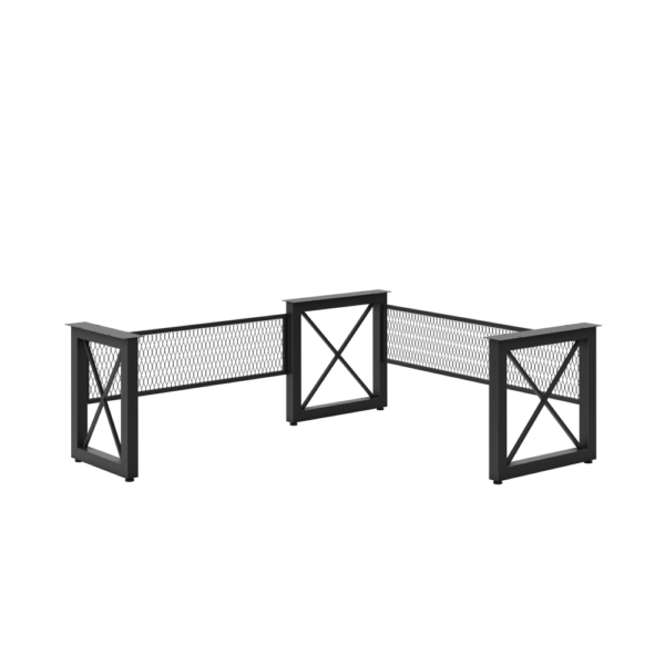 Ridge 72"x72" L-Desk Frame w/Wire Modesty 24" Deep Return