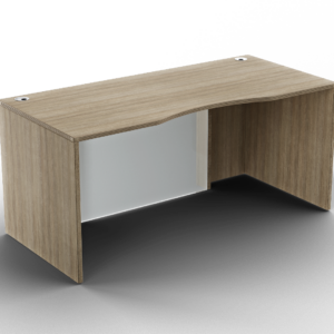 Ryker 30x66 Desk Crvd Shell w/Glass Mod