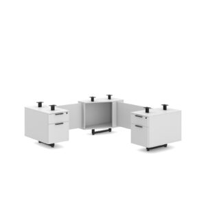 Bianca 24"x66" White DbL-Ped Base Laminate Modesty L-Base