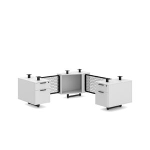 Bianca 24"x66" White DbL-Ped Base Metal-Modesty L-Base