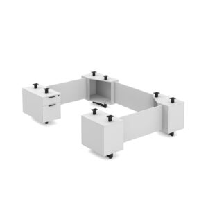 Bianca 30"x66" White DbL-Ped Base Laminate Modesty U Base