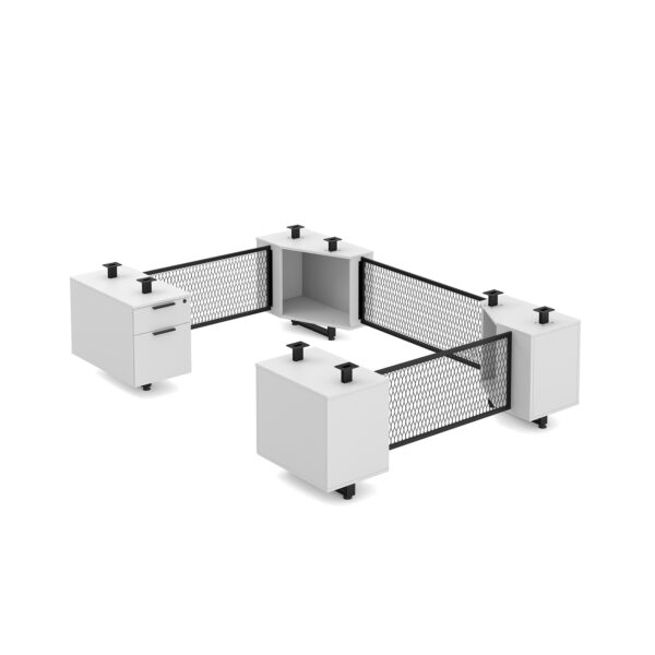 Ridge U Desk Frame for 30"x66" 24"x66" Cred w/48 Bridge