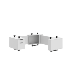 Bianca 24"x66" White Sgl-Ped Base Laminate Modesty L-Base