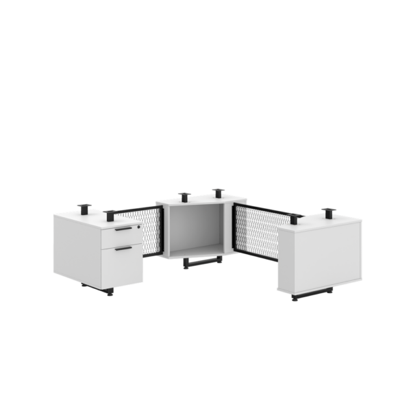 Bianca 24"x66" White Sgl-Ped Base Metal-Modesty L-Base